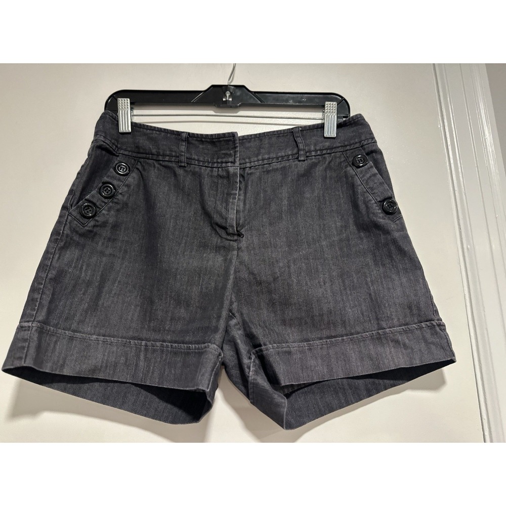 EUC Ingredients Sz:8 Shorts Dark Gray Sailor Chino Flat Front Cuffed Cotton